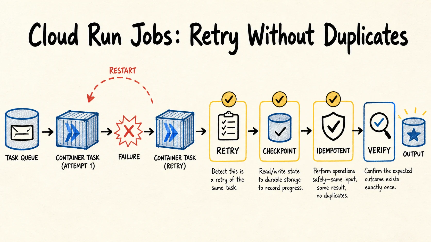 Cloud Run Jobs: como evitar duplicação nos retries?